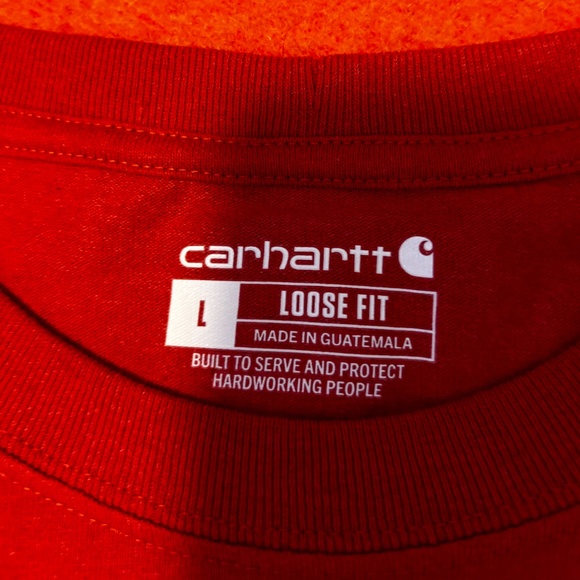 Carhartt oversized burnt orange logo pocket long sleeve shirt NWT - Picture 5 of 7